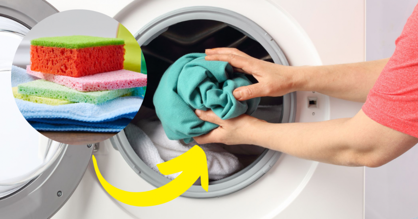 Un truc inedit pe care puțini îl cunosc: de ce să pui un burete de vase în mașina de spălat ?