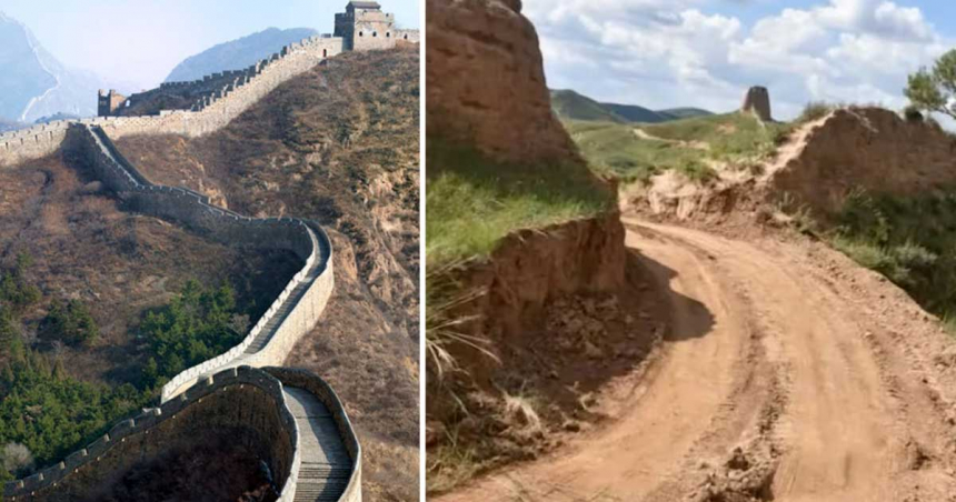 Marele Zid Chinezesc a fost distrus parţial de doi muncitori care voiau să ajungă mai repede la muncă