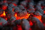 black and red fire in close up photography